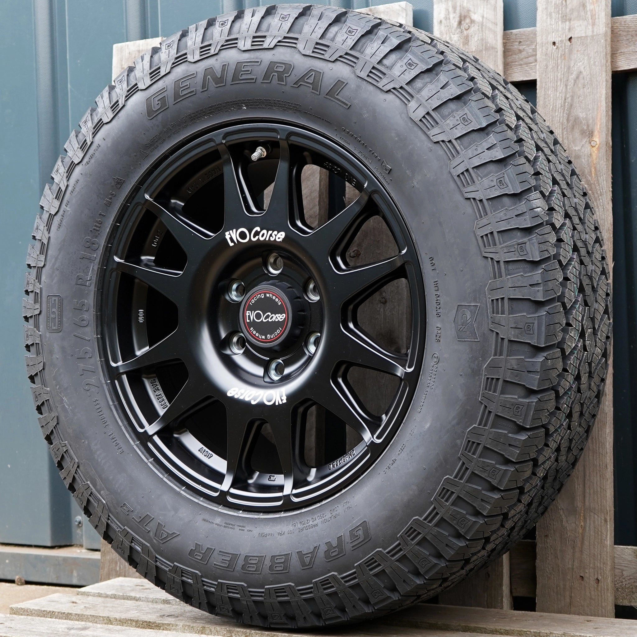 EVO Corse DakarZero 18" Wheel & Tyre Package for Toyota Land Cruiser Prado 250 (2024+) - General Grabber AT3 275/65R18
