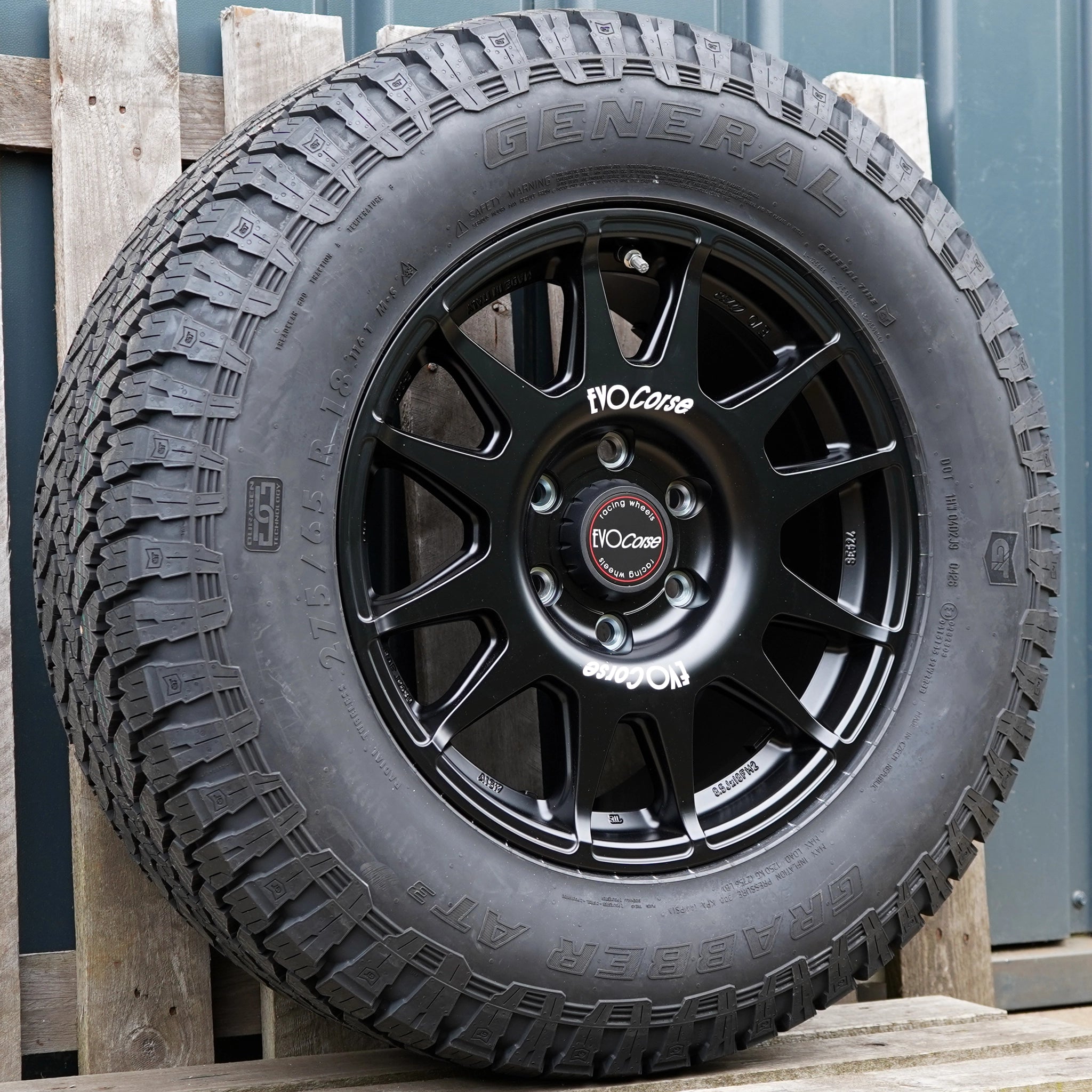 EVO Corse DakarZero 18" Wheel & Tyre Package for Toyota Land Cruiser Prado 250 (2024+) - General Grabber AT3 275/65R18