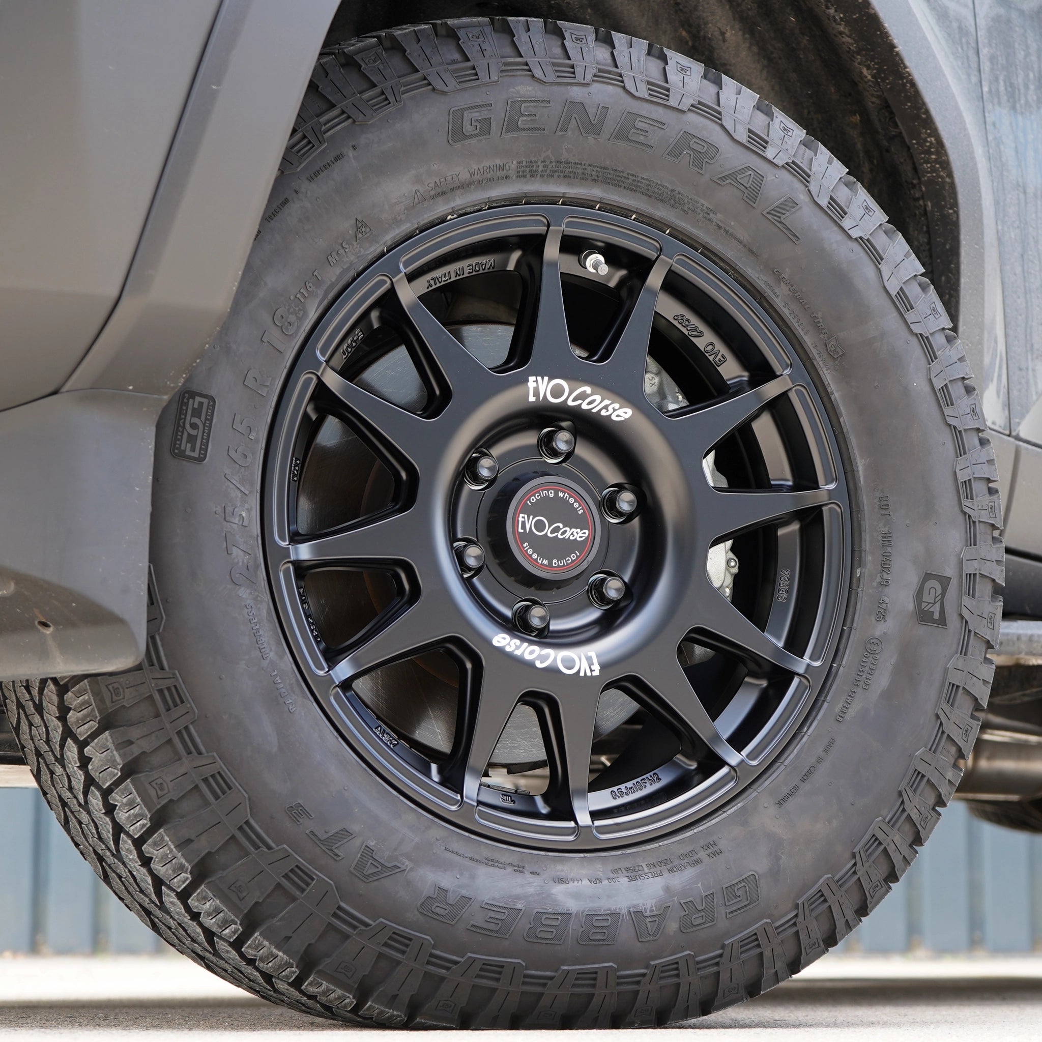 EVO Corse DakarZero 18" Wheel & Tyre Package for Toyota Land Cruiser Prado 250 (2024+) - General Grabber AT3 275/65R18