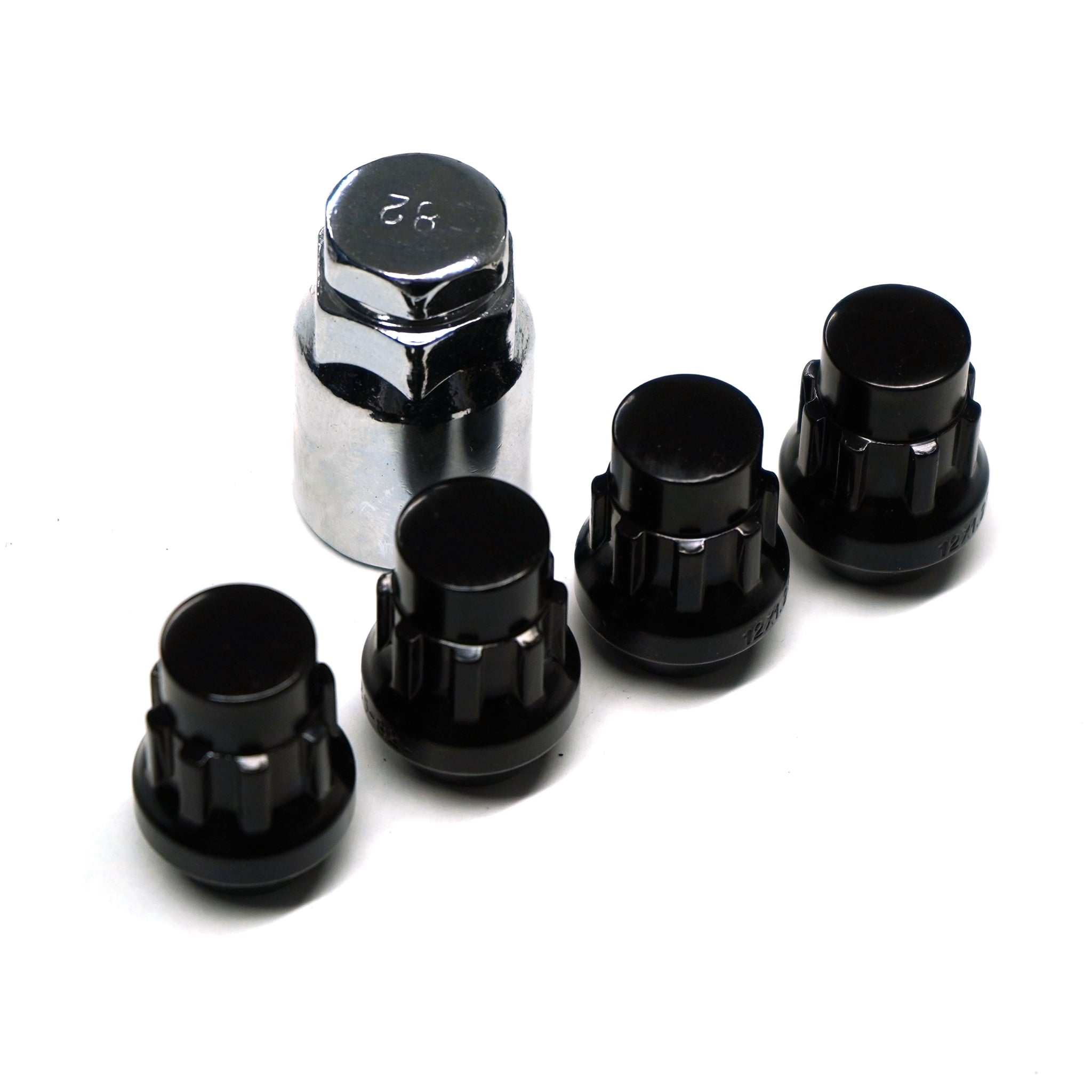 Black Locking Wheel Lug Nut Set