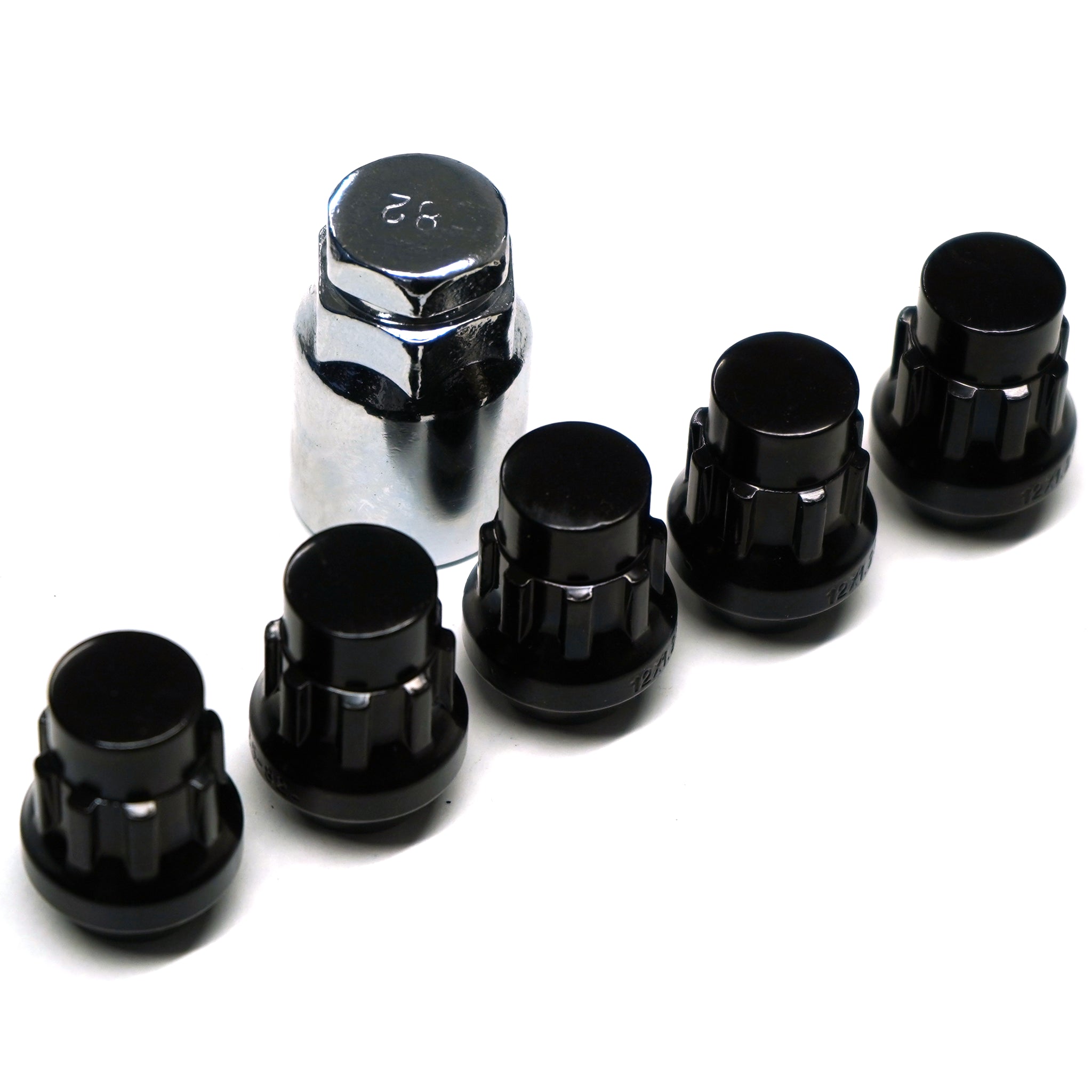Black Locking Wheel Lug Nut Set